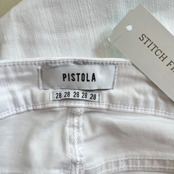 Stitch Fix Pistola Jeans Womans 27/28 White Mid-Rise Lightly Distressed Ankle - Picture 2 of 8